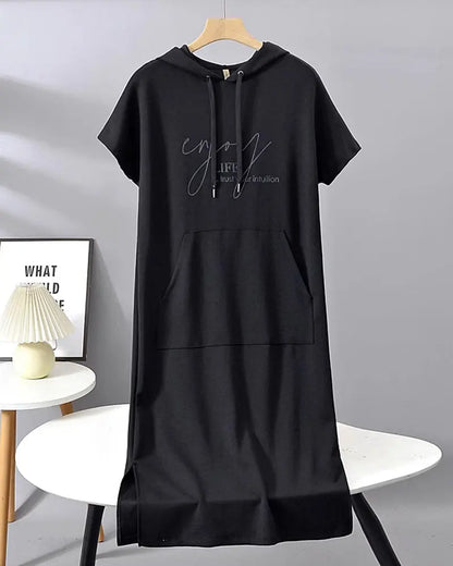 Dress With Hood Casual Drawstring VIBE221