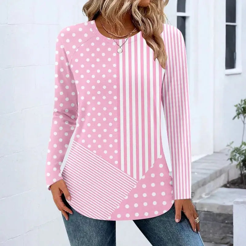 Striped t-shirt and Dotted Print VIBE 221