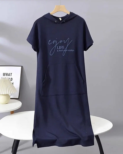 Dress With Hood Casual Drawstring VIBE221