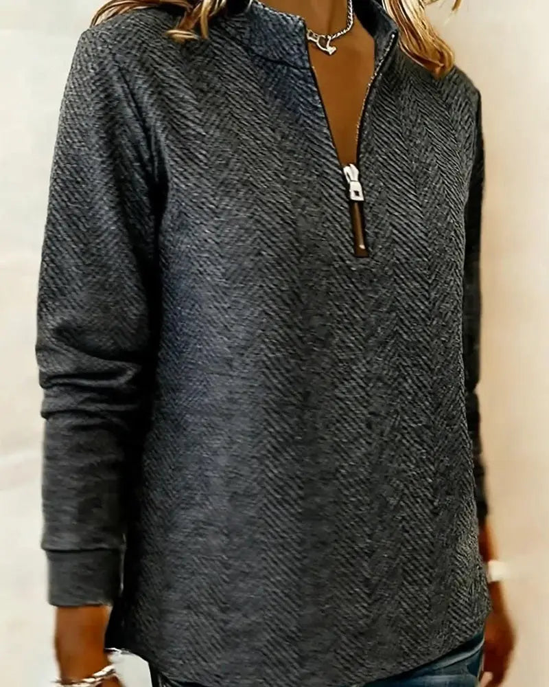 Sweater Stand Collar Aperture Casual VIBE 221