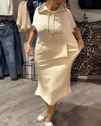 Dress With Hood Casual Drawstring VIBE221