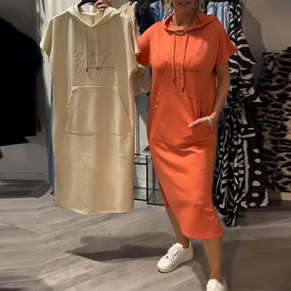 Dress With Hood Casual Drawstring VIBE221