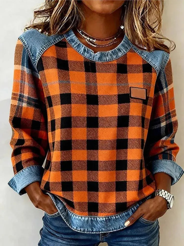 Soft Checkered Everyday Sweatshirt VIBE 221