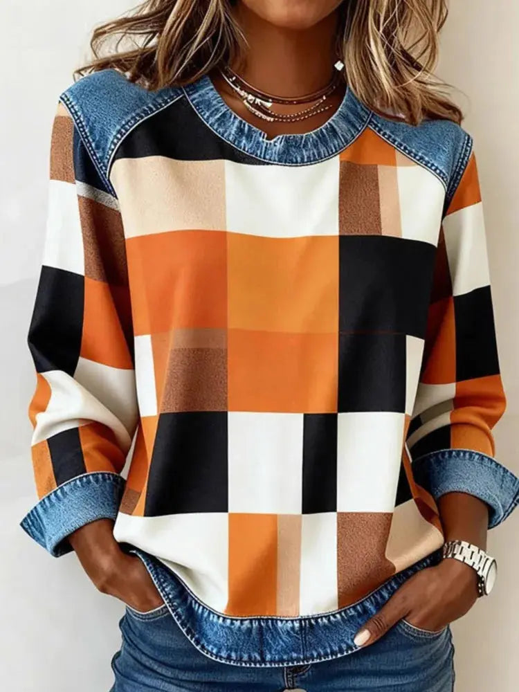 Soft Checkered Everyday Sweatshirt VIBE 221