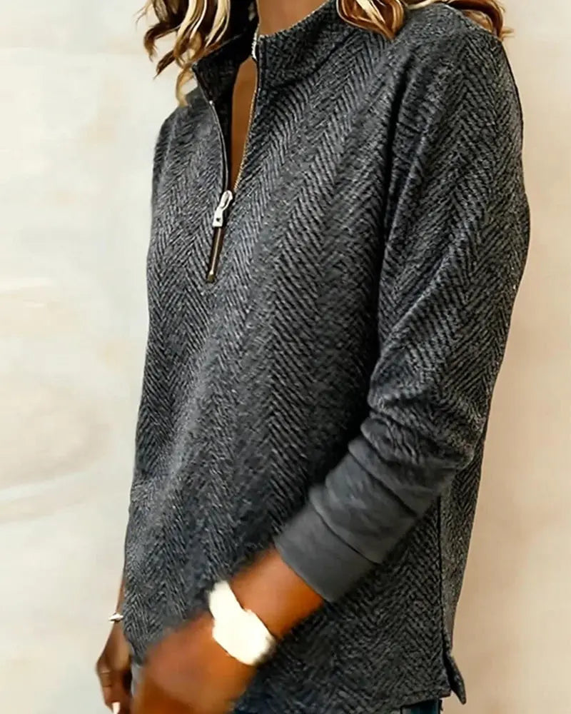 Sweater Stand Collar Aperture Casual VIBE 221