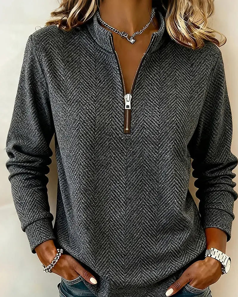 Sweater Stand Collar Aperture Casual VIBE 221