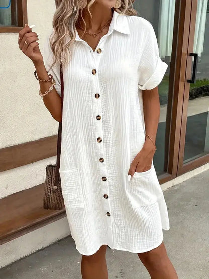 Breezy Minimalist Shirt Dress - Vibe221