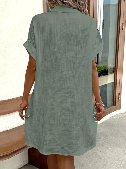 Breezy Minimalist Shirt Dress - Vibe221