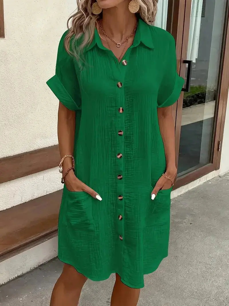 Breezy Minimalist Shirt Dress - Vibe221