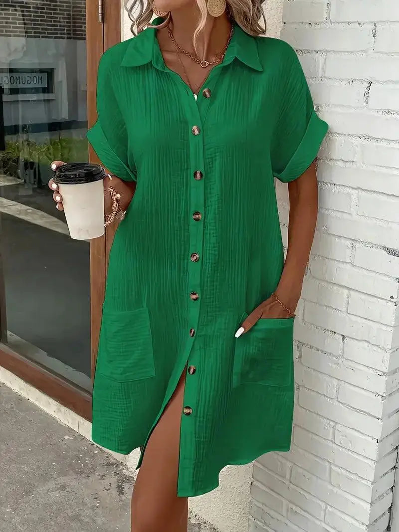 Breezy Minimalist Shirt Dress - Vibe221