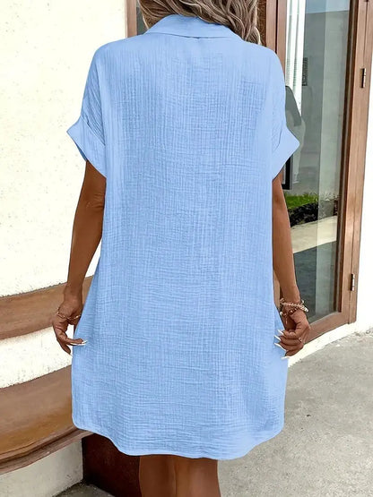 Breezy Minimalist Shirt Dress - Vibe221